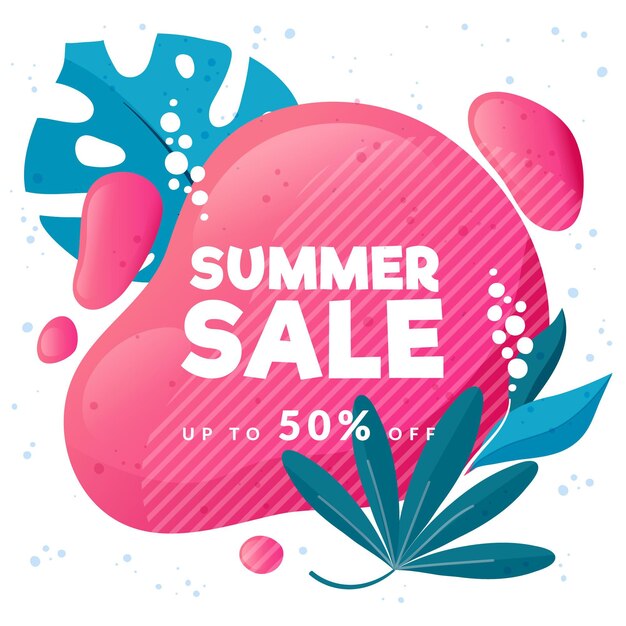 Venta de verano en diseño plano