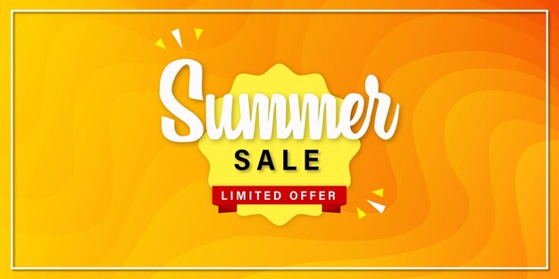 Venta de verano Fondo amarillo naranja Banner profesional Diseño multipropósito Vector libre