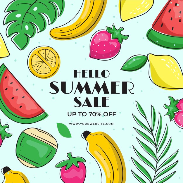 Venta de verano con frutas
