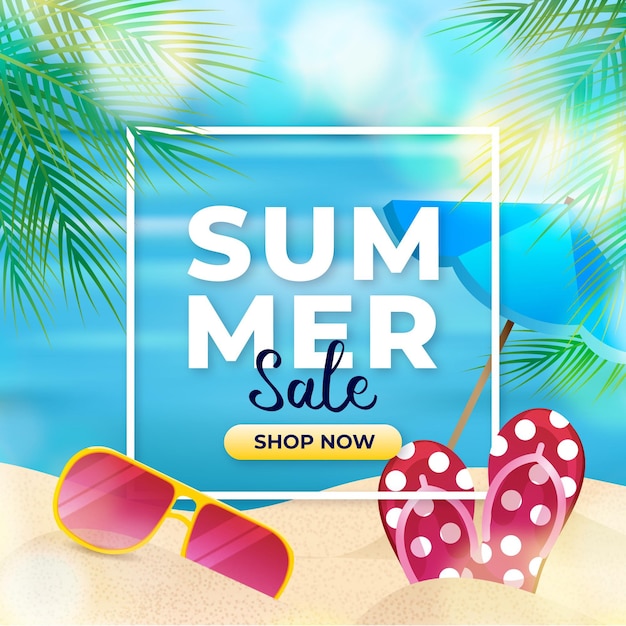 Venta de verano hola realista