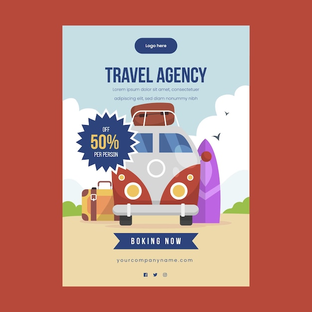 Venta de viajes - folleto ilustrado