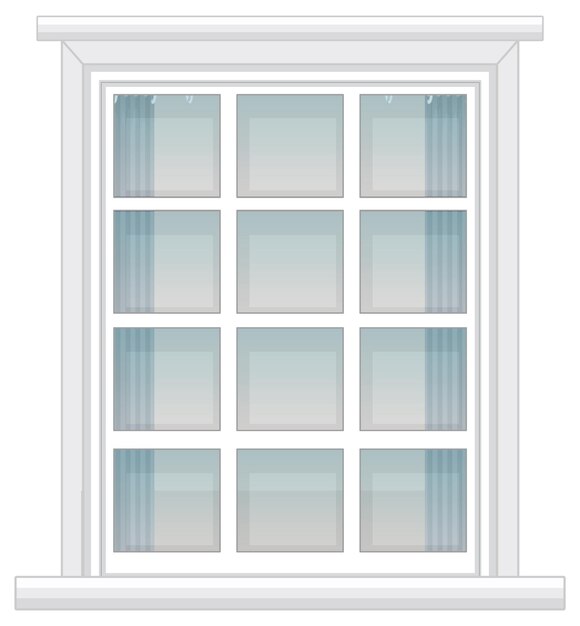 Una ventana para el edificio de apartamentos o la fachada de la casa.
