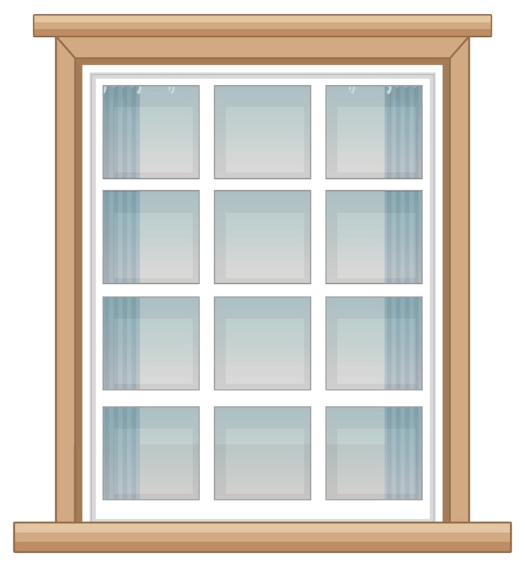Vector gratuito una ventana para el edificio de apartamentos o la fachada de la casa.