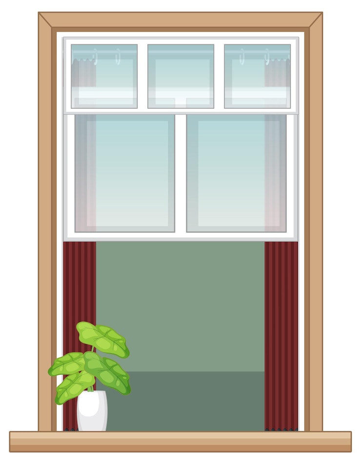 Vector gratuito una ventana para el edificio de apartamentos o la fachada de la casa.