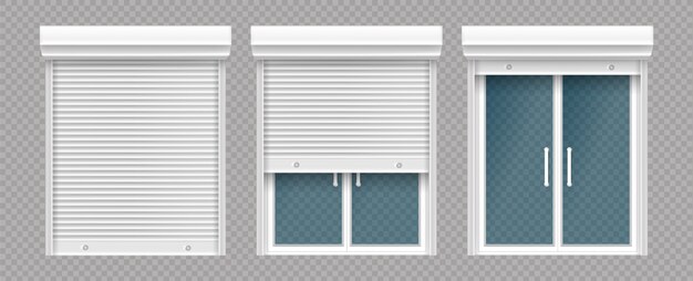 Ventana de plástico con persiana de madera