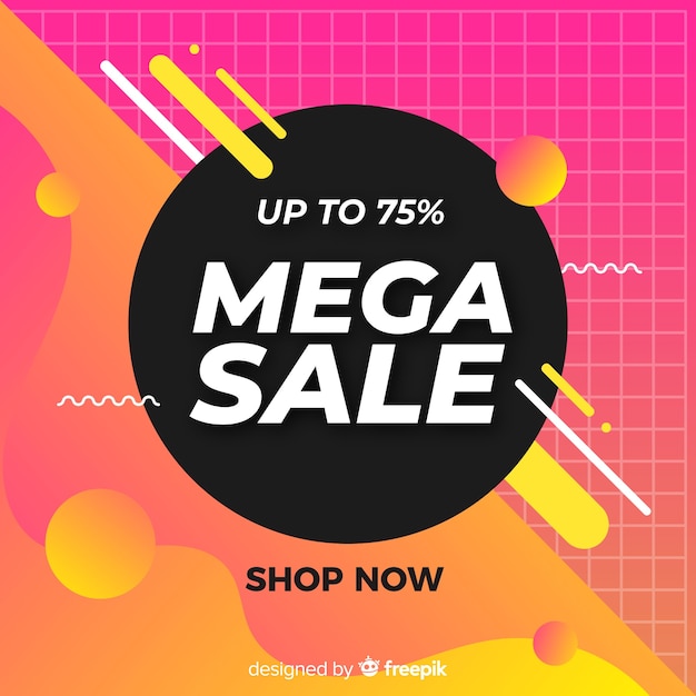 Vector gratuito ventas de diseño abstracto con promoción del 75%