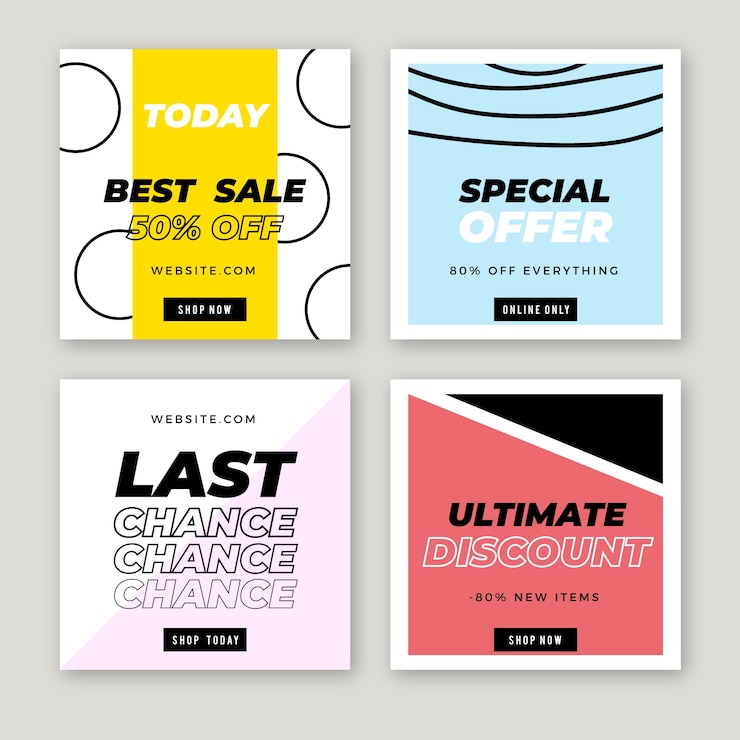 Vector gratuito ventas instagram post collection