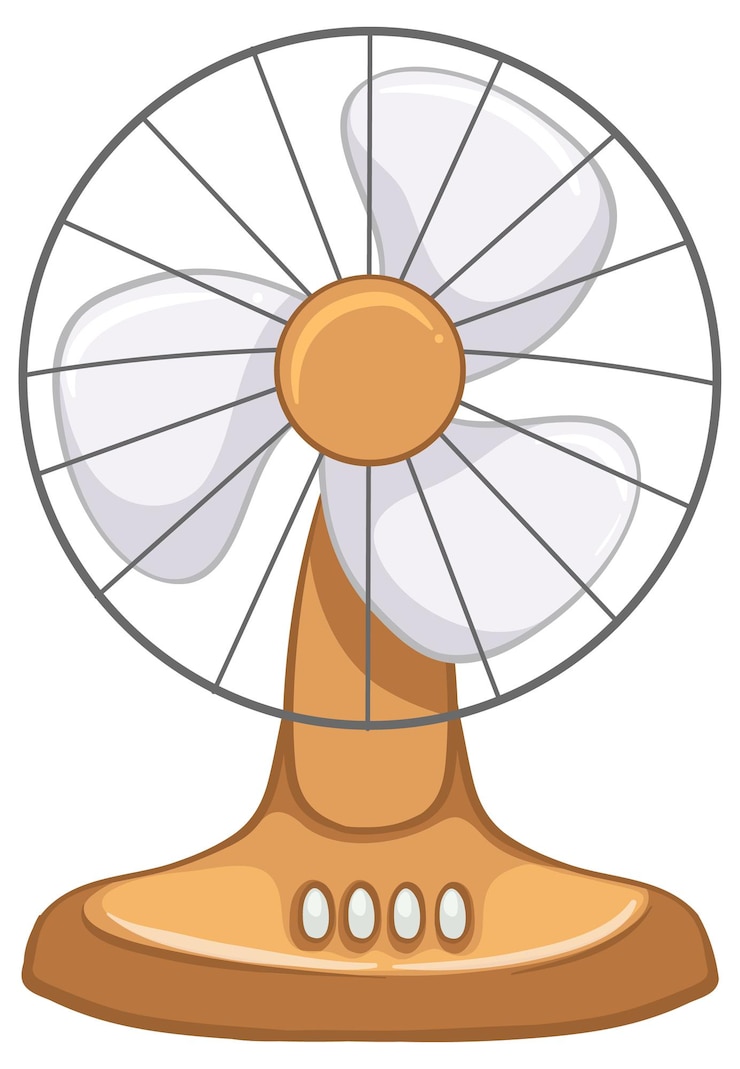 Vector gratuito ventilador eléctrico antiguo aislado sobre fondo blanco