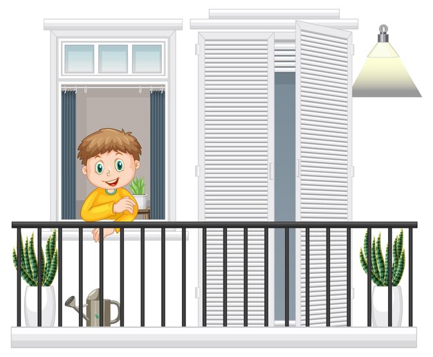Ver a través de la ventana del personaje de dibujos animados