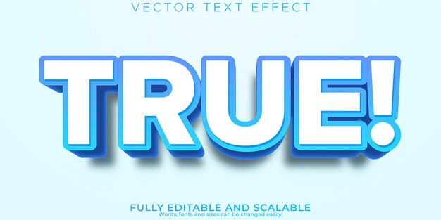 Verdadero efecto de texto en negrita estilo de fuente de tipografía de letras modernas editables