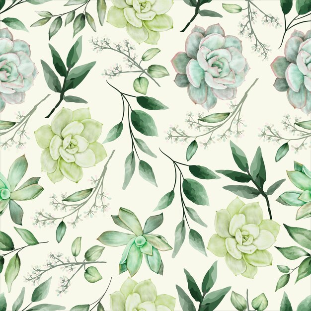 verde acuarela floral diseño de patrones sin fisuras