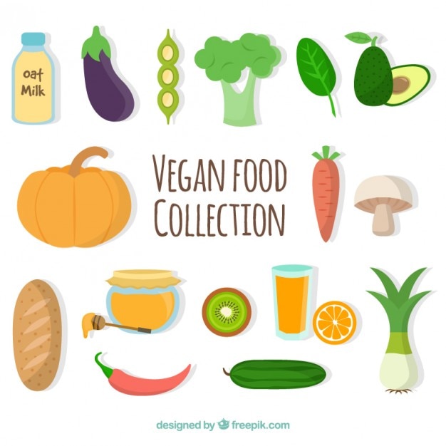 Vector gratuito verduras y frutas dibujadas a mano para una dieta saludable