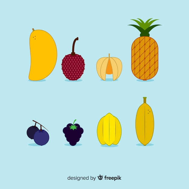 Vector gratuito verduras y frutas