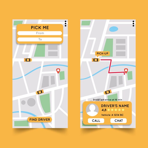 Versiones de la interfaz de la aplicación Taxi