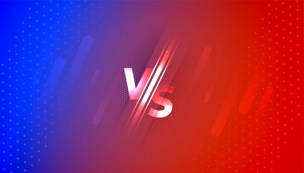 Versus vs banner de pantalla en degradado rojo y azul