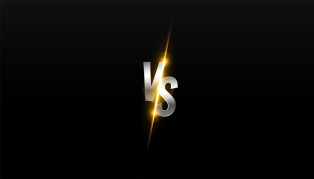 Versus vs banner de pantalla con efecto de luz para batalla o comparación