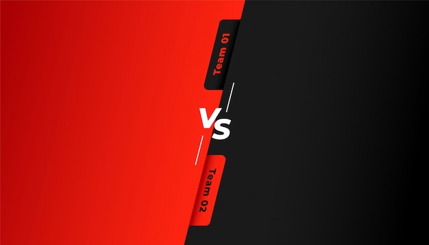 Versus vs fondo para el equipo rojo y negro