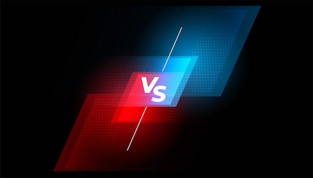Versus vs pantalla de batalla fondo rojo y azul