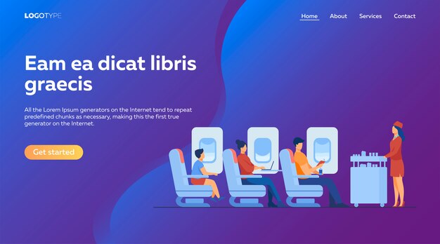Viaje aéreo con comodidad ilustración plana