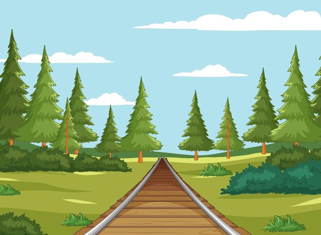 Viaje en tren por el bosque sereno