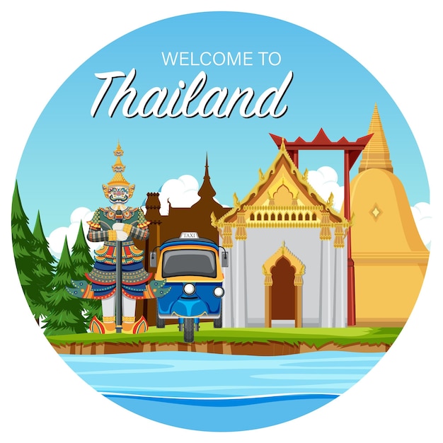 Viajes Tailandia atracción y paisaje templo icono