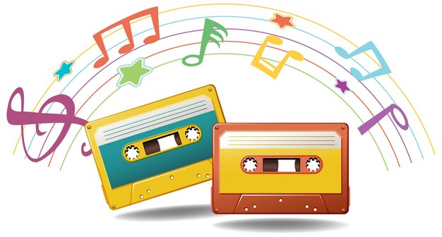 Vibes de música retro con cintas de cassette