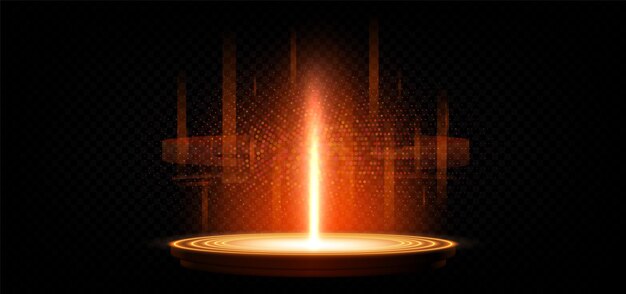 Vibrante portal tecnológico de brillo de neón rojo