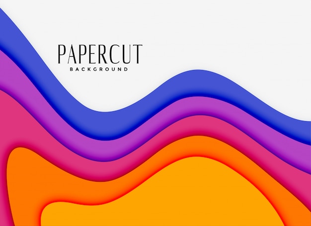 Vector gratuito vibrantes capas de papercut en diferentes colores.