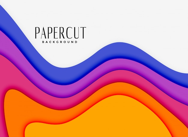 Vibrantes capas de papercut en diferentes colores.