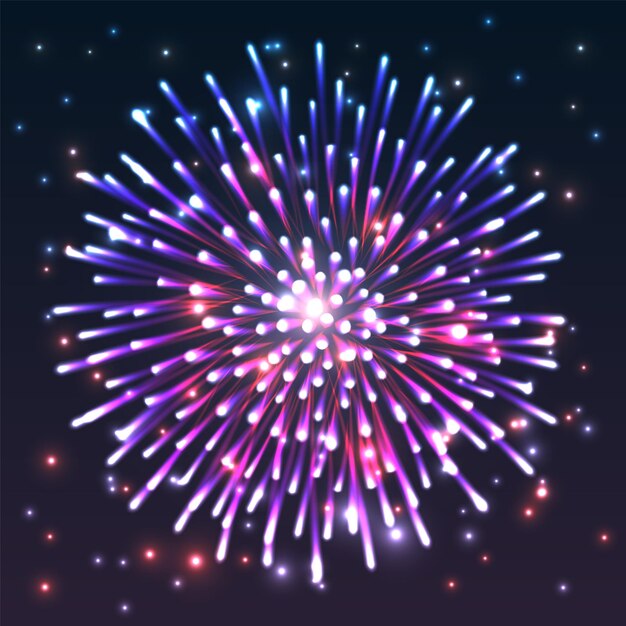 Vibrantes fuegos artificiales por la noche