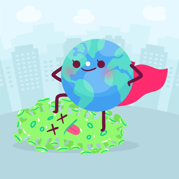 Vector gratuito victoria sobre coronavirus