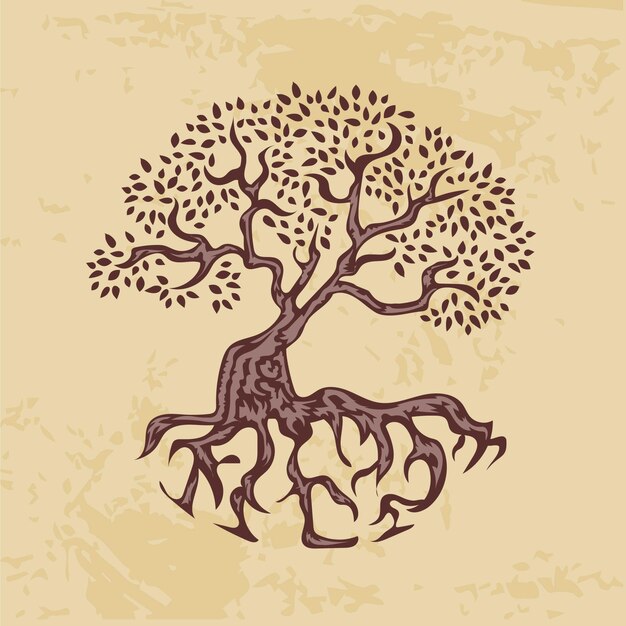 Vida arbol dibujada a mano