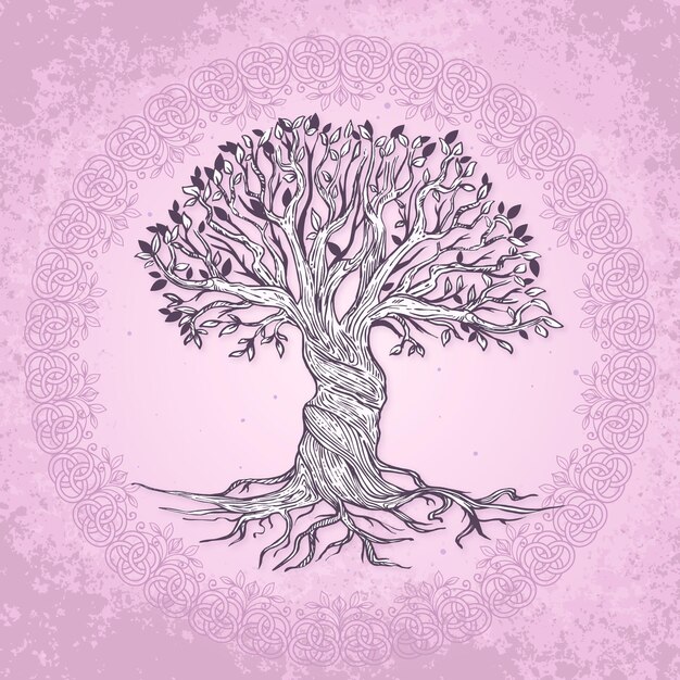 Vida arbol dibujada a mano