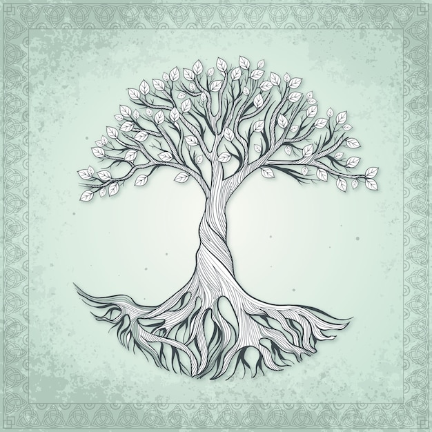 Vida arbol dibujada a mano
