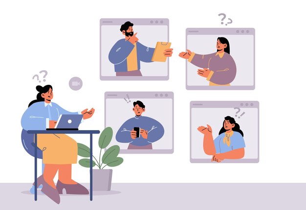 Videoconferencia con personas discutiendo