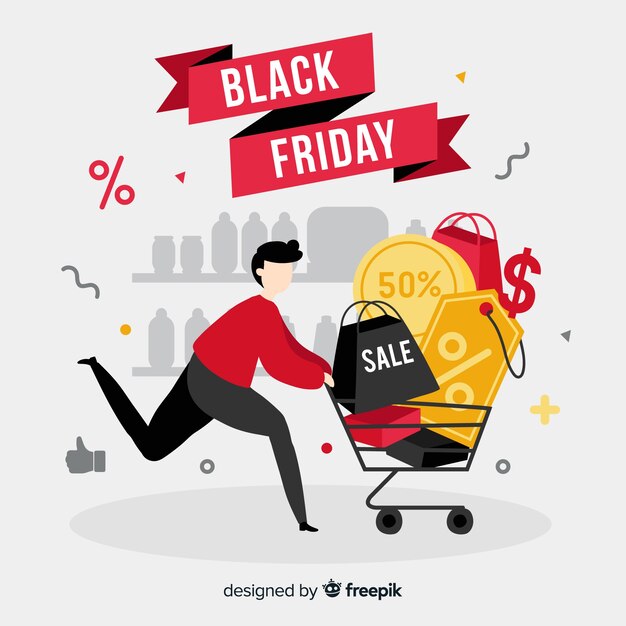 Viernes negro dibujado a mano