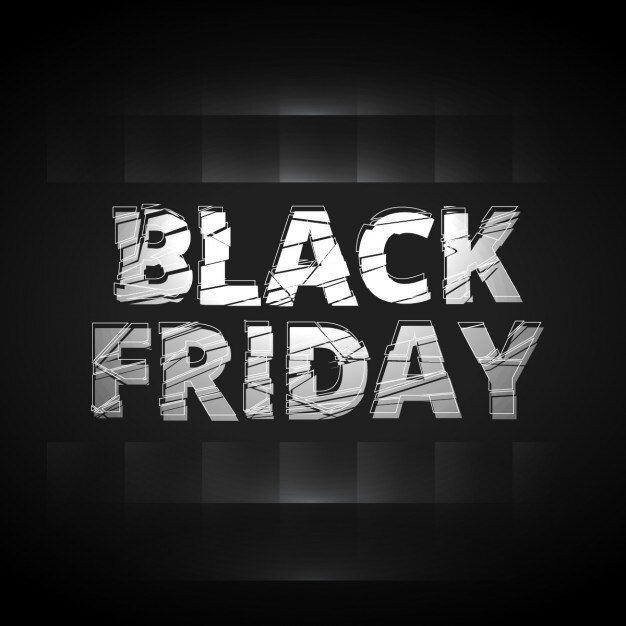 Viernes negro diseño de estilo de texto añicos
