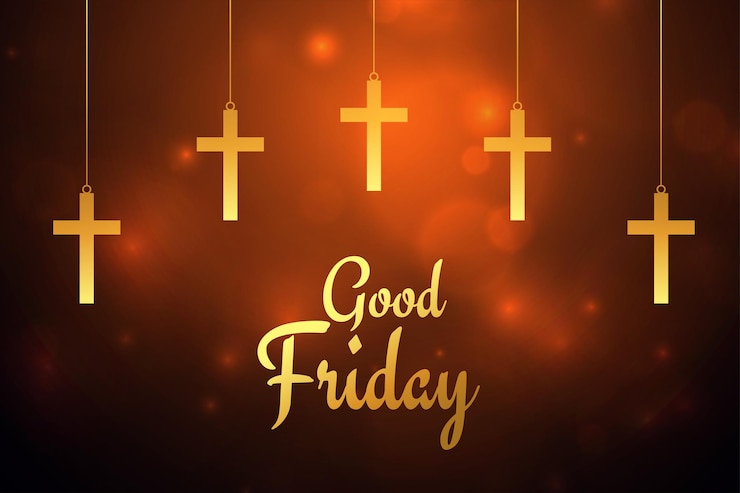 Vector gratuito viernes santo colgando cruces tarjetas de felicitación