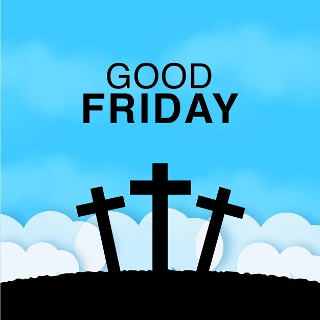 Viernes Santo Fondo negro azul Diseño de redes sociales Banner Vector libre