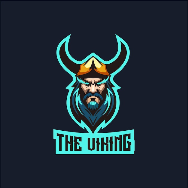 Viking logo mascota e deporte ilustración