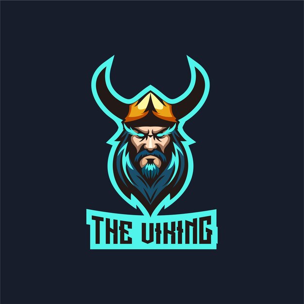 viking logo mascota e deporte ilustración