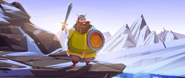 Vikingo, guerrero escandinavo, personaje de dibujos animados