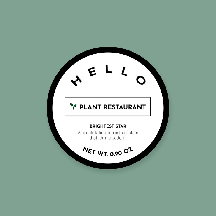 Vector gratuito vinilo circular de embalaje de restaurante geométrico minimalista