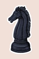 Vector gratuito vinilo decorativo ajedrez negro vintage