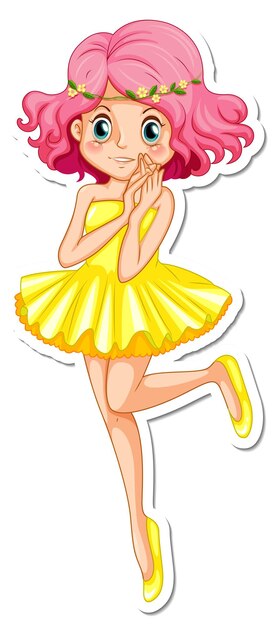 Vinilo pixerstick hermoso personaje de dibujos animados ángel