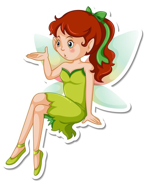 Vinilo pixerstick hermoso personaje de dibujos animados de hadas