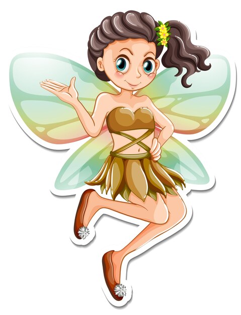 Vinilo pixerstick hermoso personaje de dibujos animados de hadas