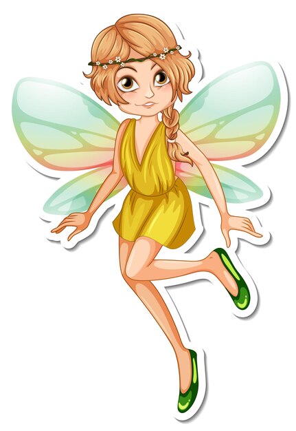 Vinilo pixerstick hermoso personaje de dibujos animados de hadas