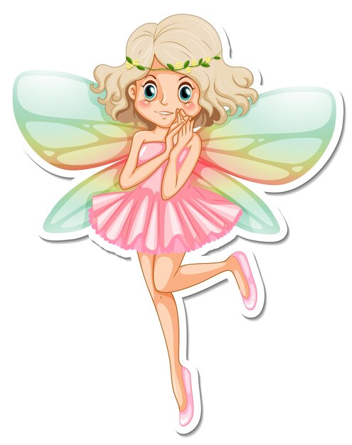 Vinilo pixerstick hermoso personaje de dibujos animados de hadas