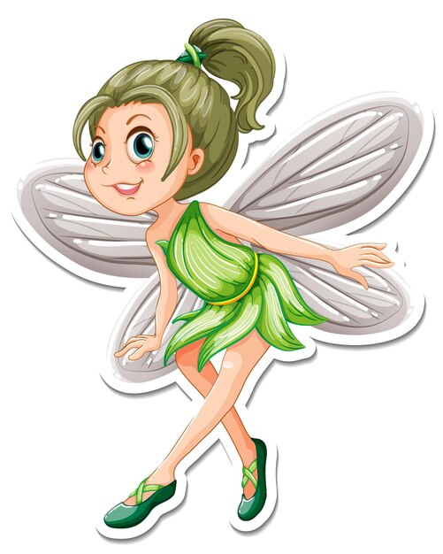 Vinilo pixerstick hermoso personaje de dibujos animados de hadas